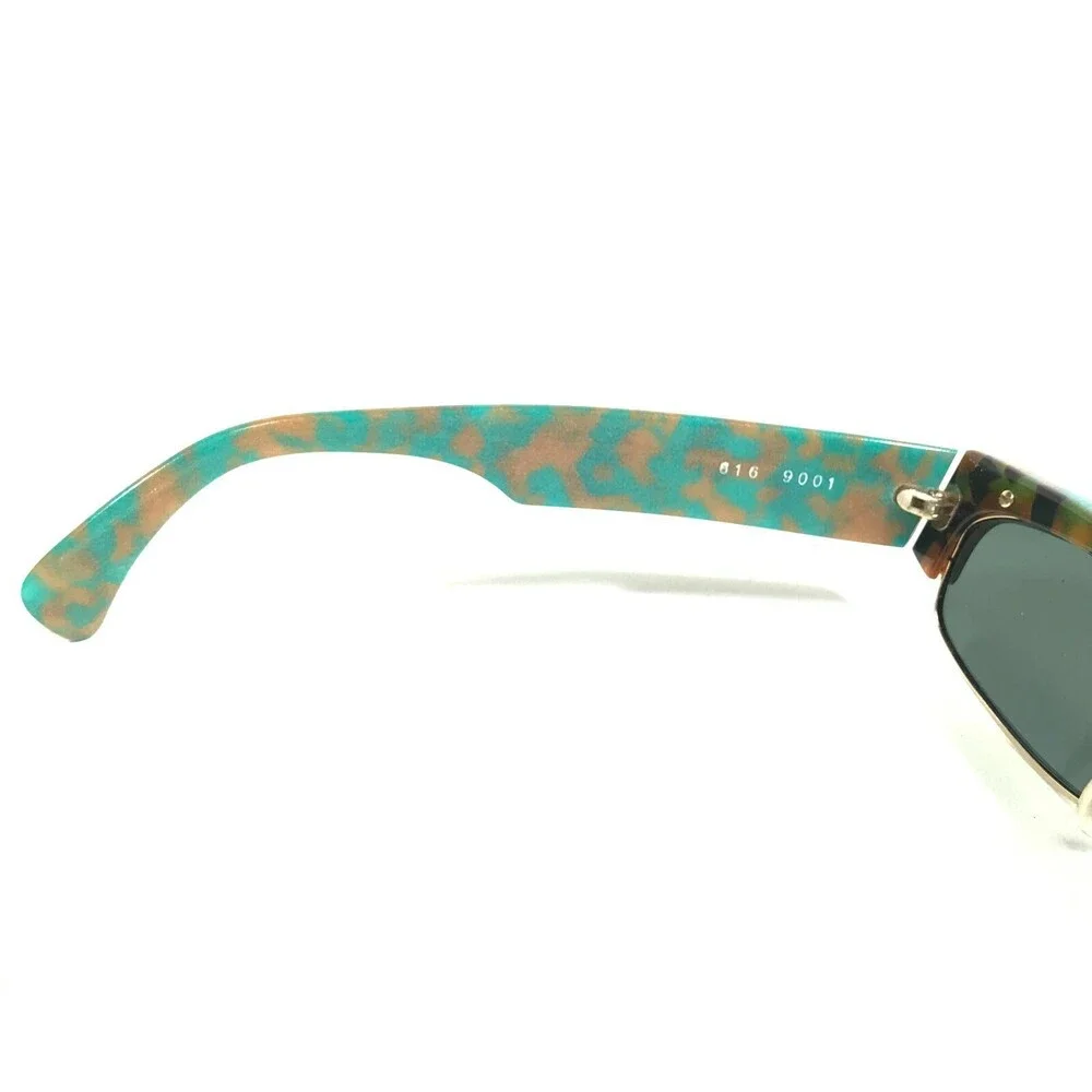 Vintage Alain Mikli Sunglasses 616 9001 Brown Green Tortoise Gold Green Lenses
